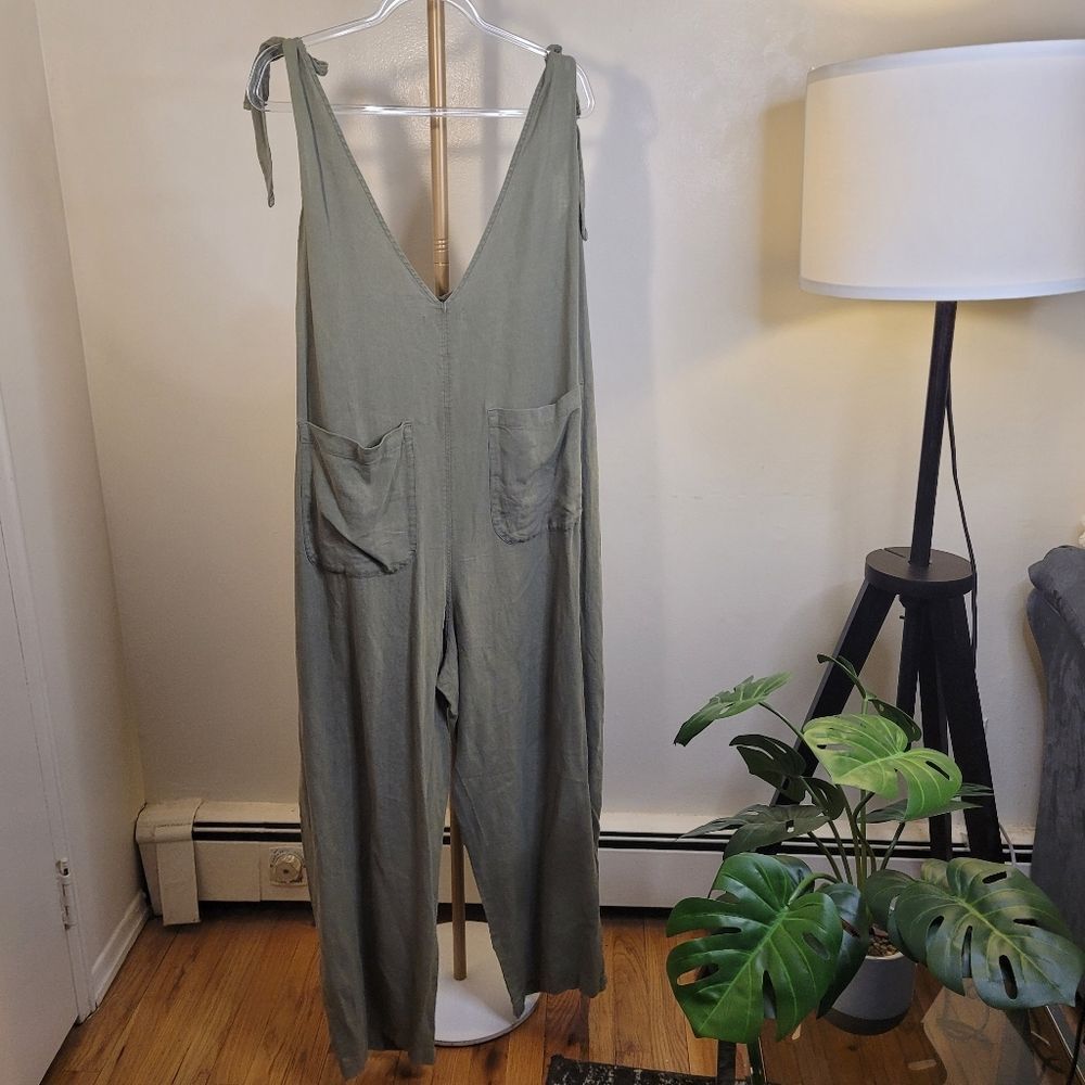 Arizona Jean Company Sage Green Women's Jumpsuit With Pockets Size XXL - Picture 2 of 10